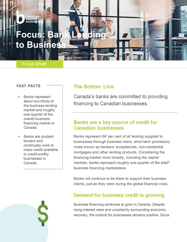 cover of bank lending focus sheet