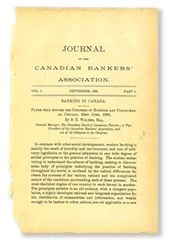 First page of the first issue of the Journal of the Canadian Bankers’ Association, 1893