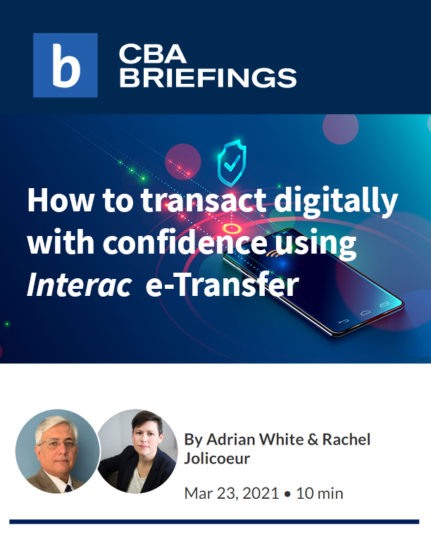 how to to transact digitally with confidence using Interac e-transfer